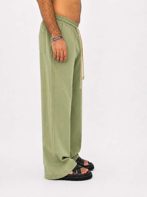 luxurious olive linen pants