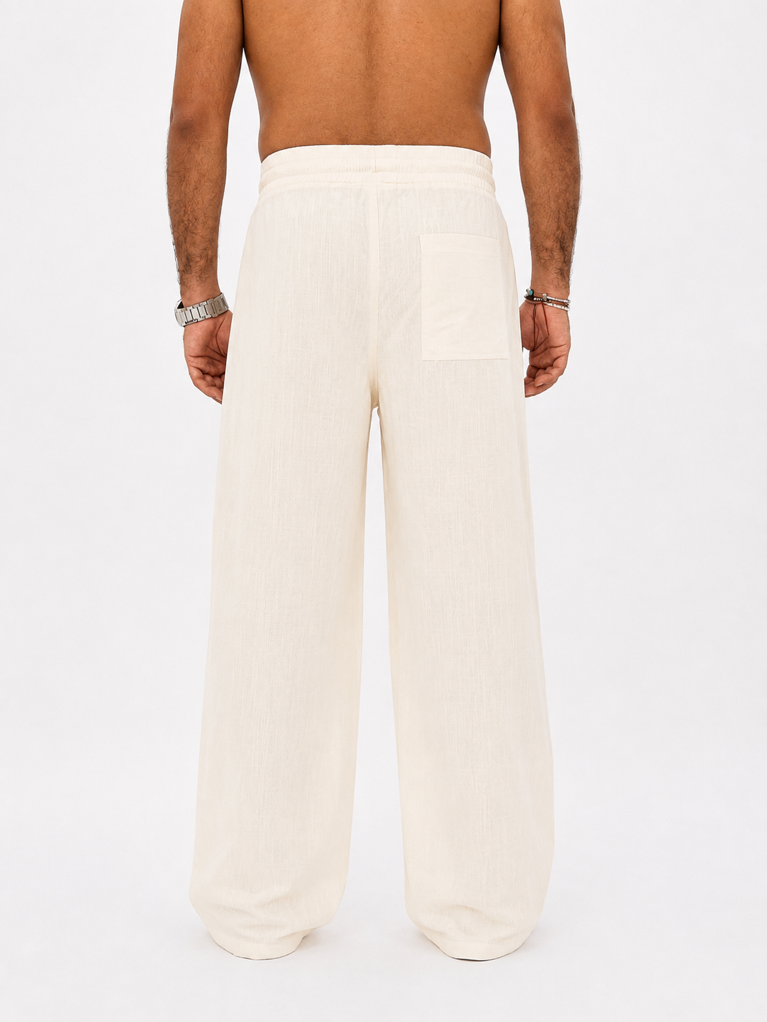 Luxurious off-white linen pants