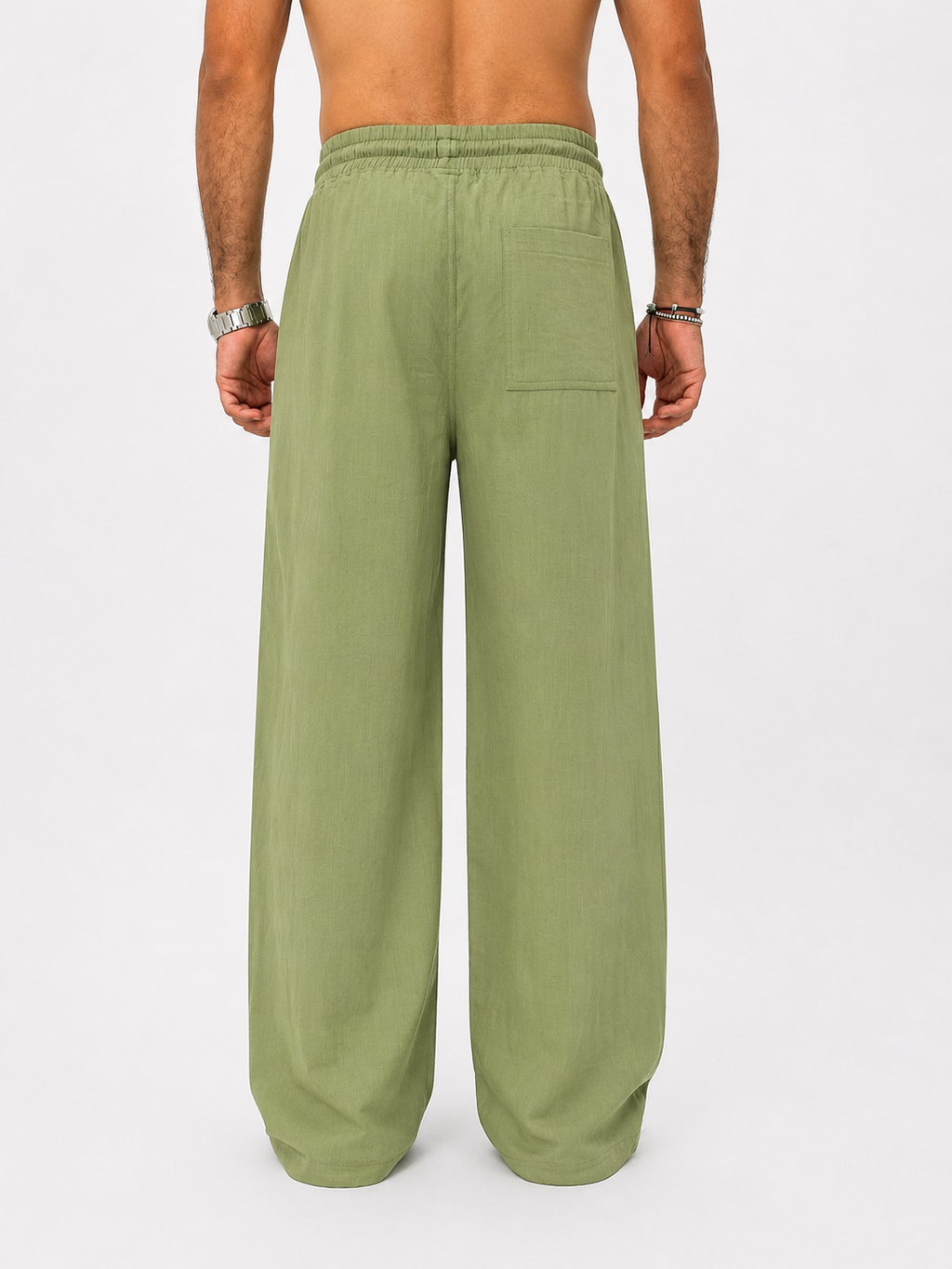 luxurious olive linen pants