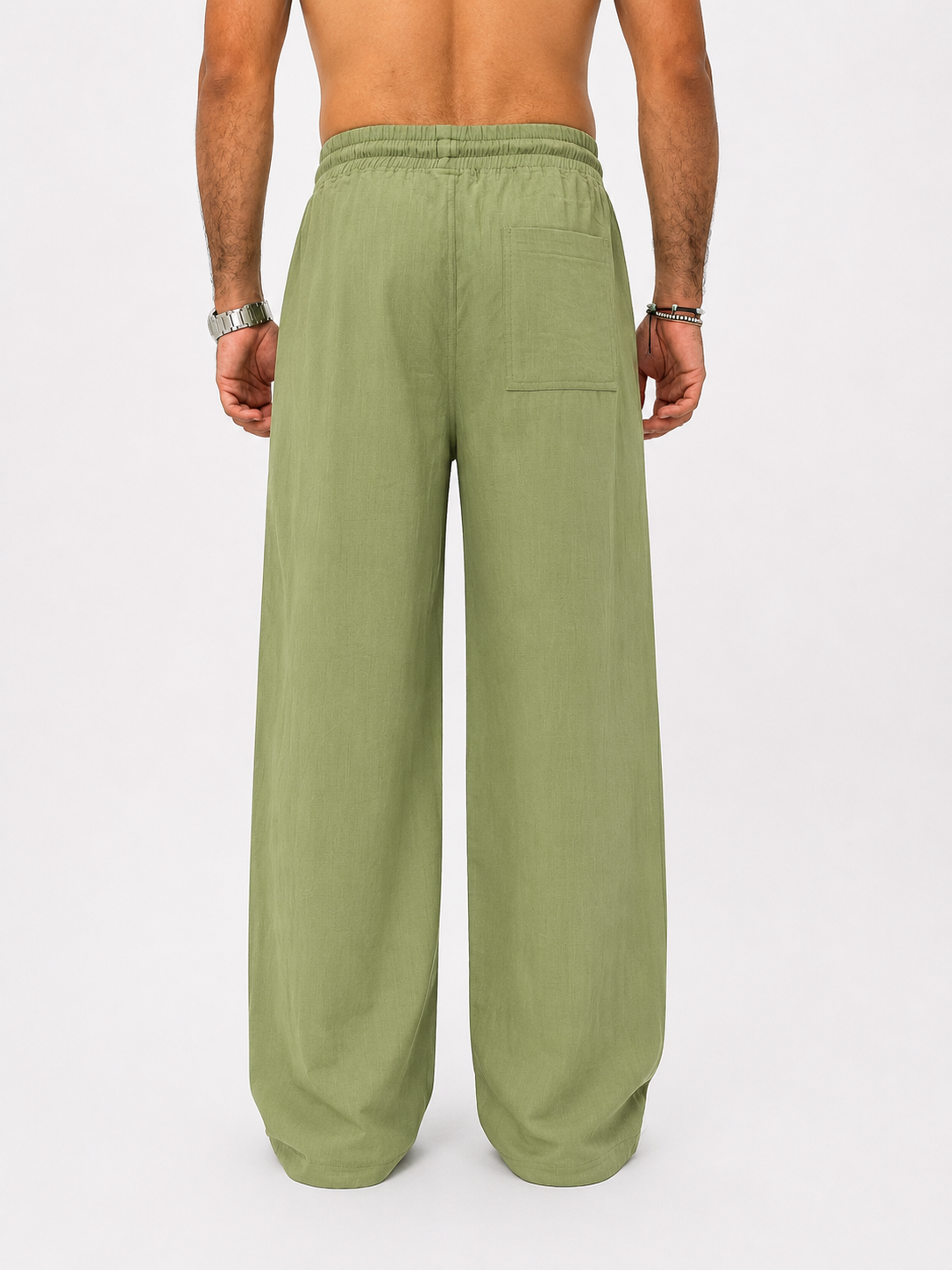 luxurious olive linen pants