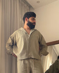 luxurious olive linen shirt