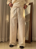 Luxurious off-white linen pants