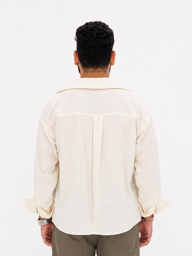 luxurious off-white linen shirt