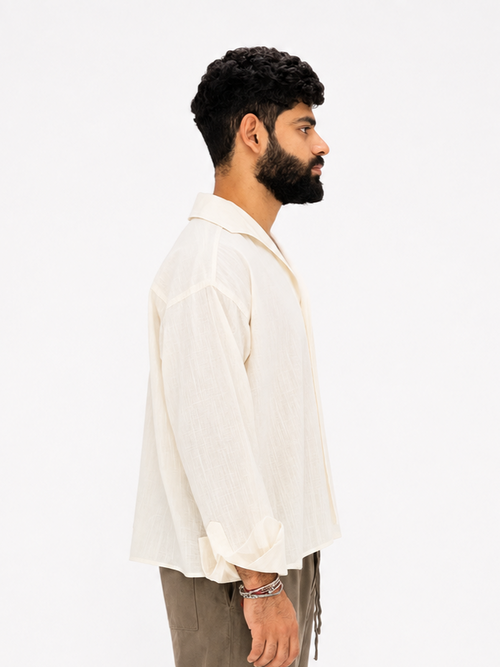 luxurious off-white linen shirt